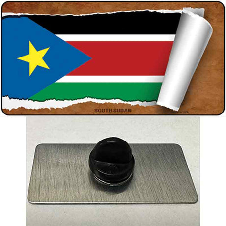 South Sudan Flag Scroll Novelty Metal Hat Pin