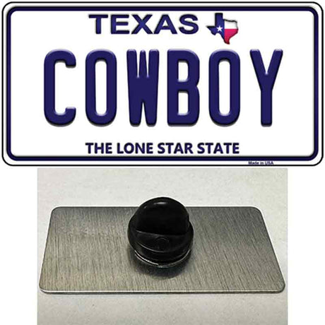 Cowboy Texas White Novelty Metal Hat Pin