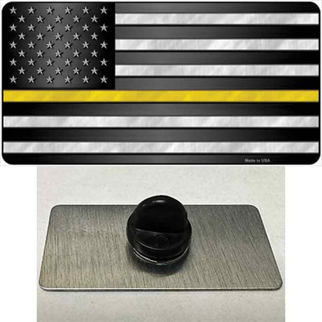 American Flag Thin Yellow Line Novelty Metal Hat Pin