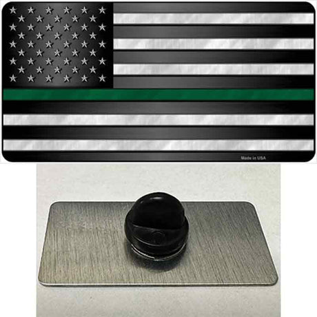 American Flag Thin Green Line Novelty Metal Hat Pin