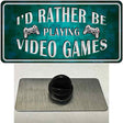 Rather Play Video Games Novelty Metal Hat Pin