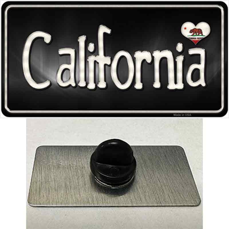 California Flag Script Novelty Metal Hat Pin