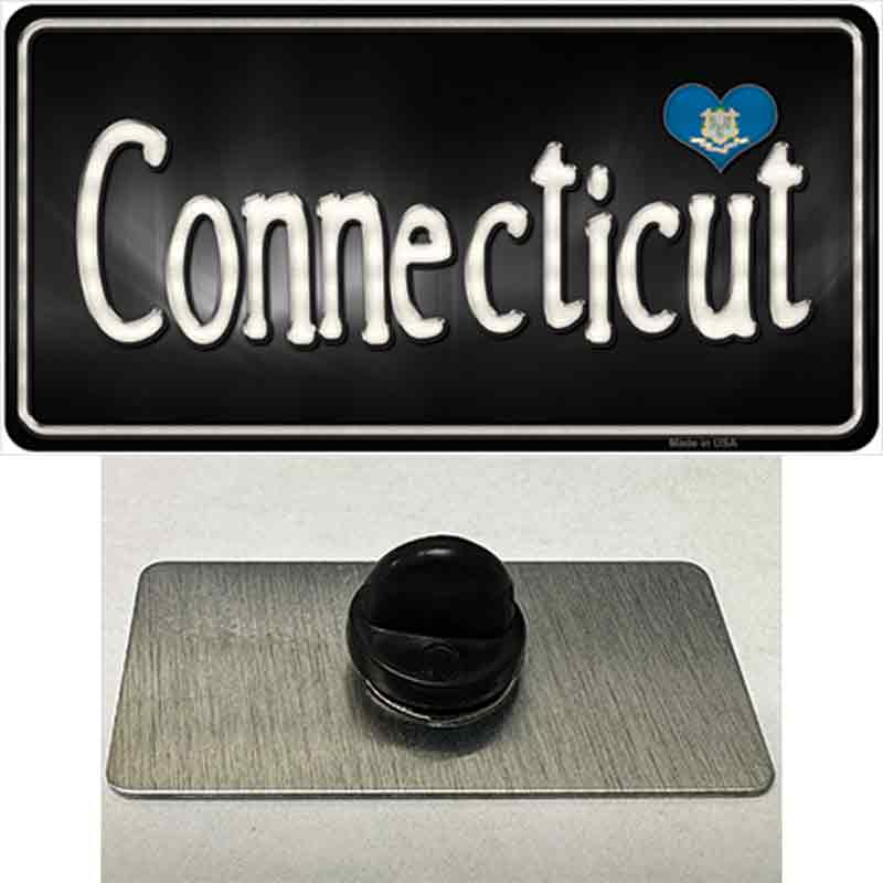 Connecticut Flag Script Novelty Metal Hat Pin