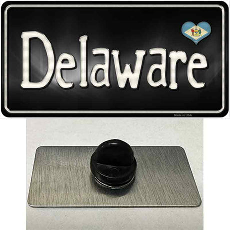 Delaware Flag Script Novelty Metal Hat Pin