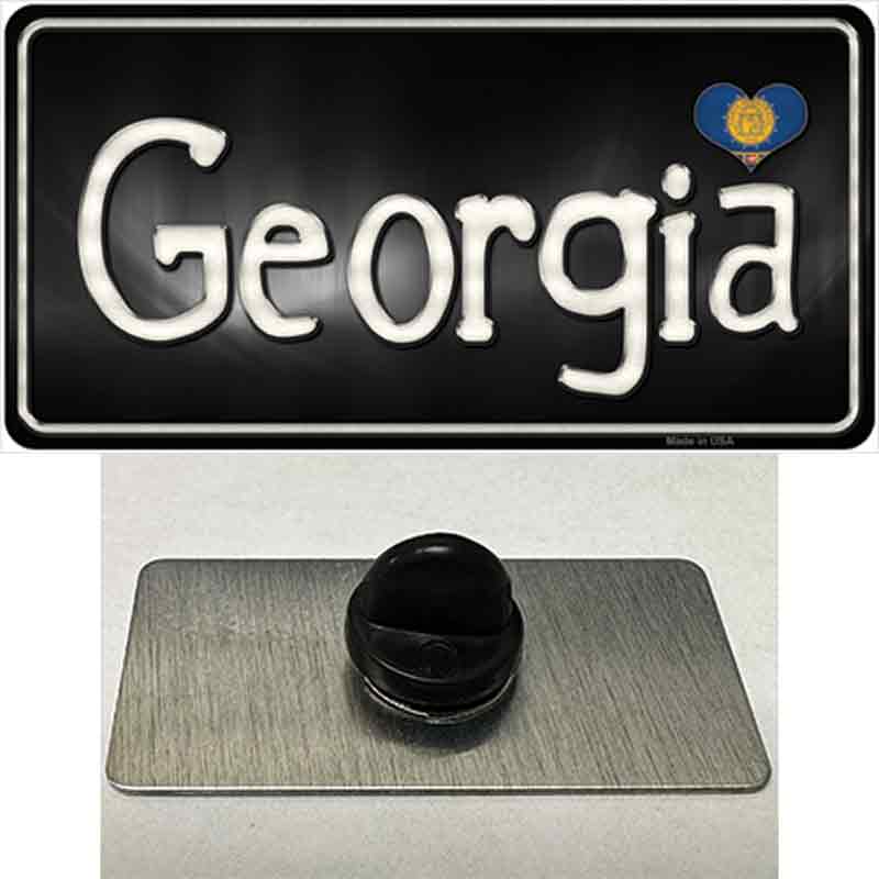 Georgia Flag Script Novelty Metal Hat Pin