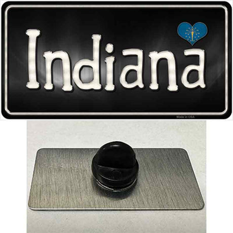 Indiana Flag Script Novelty Metal Hat Pin