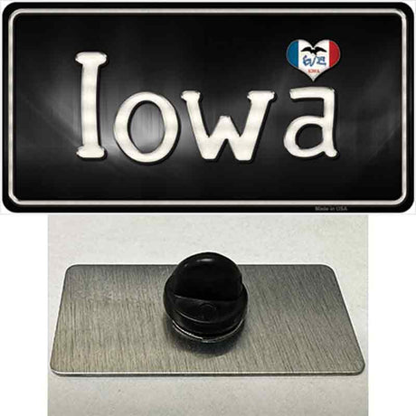 Iowa Flag Script Novelty Metal Hat Pin