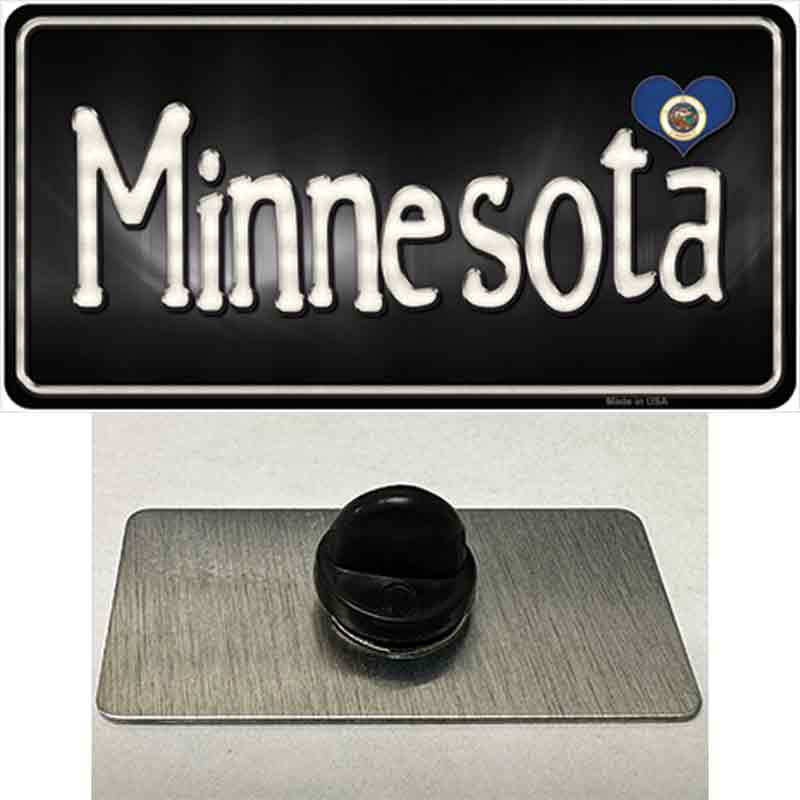 Minnesota Flag Script Novelty Metal Hat Pin