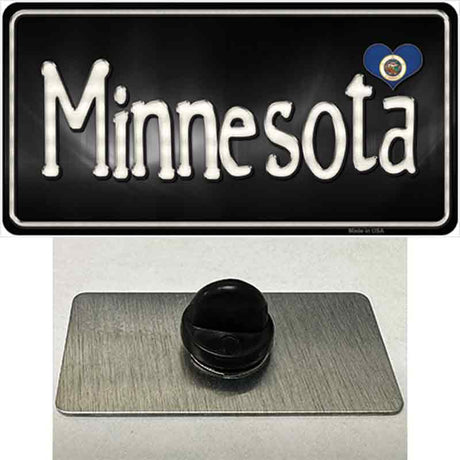 Minnesota Flag Script Novelty Metal Hat Pin