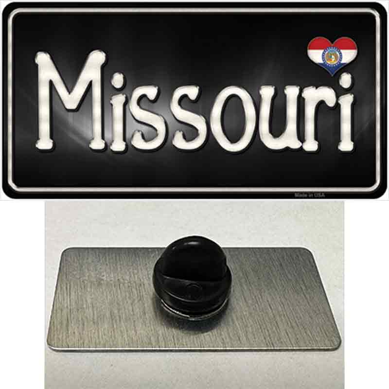 Missouri Flag Script Novelty Metal Hat Pin