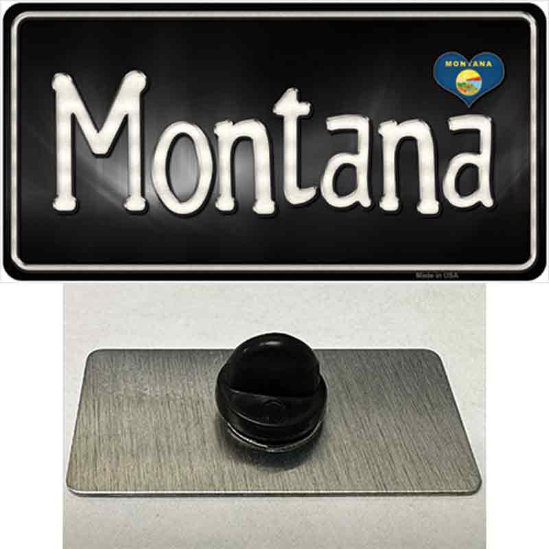 Montana Flag Script Novelty Metal Hat Pin