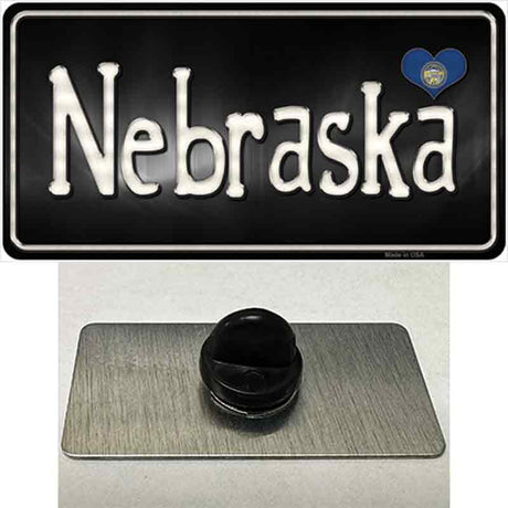 Nebraska Flag Script Novelty Metal Hat Pin