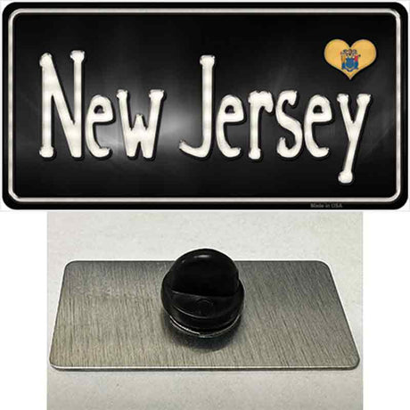 New Jersey Flag Script Novelty Metal Hat Pin