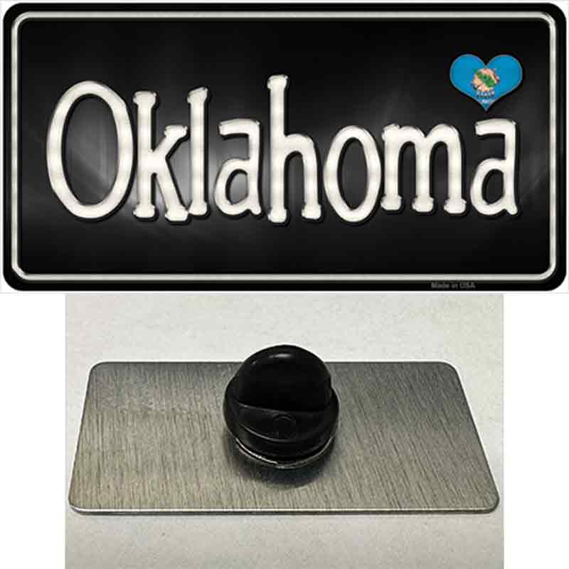 Oklahoma Flag Script Novelty Metal Hat Pin