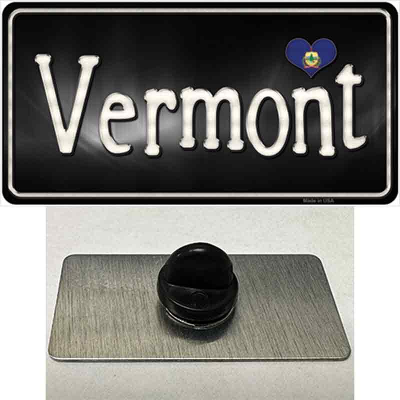 Vermont Flag Script Novelty Metal Hat Pin