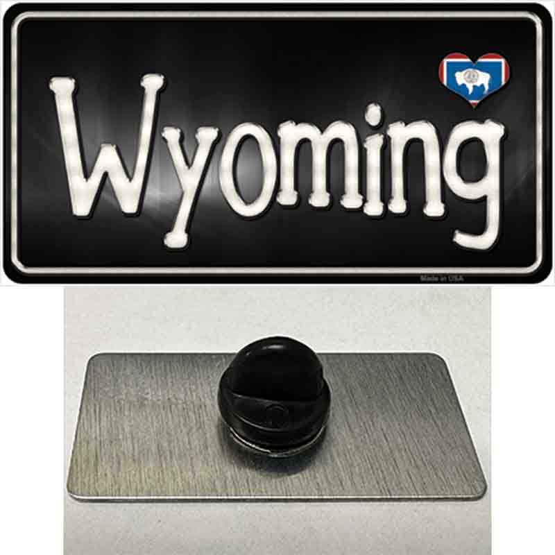 Wyoming Flag Script Novelty Metal Hat Pin