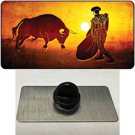 Bullfight With Sun Novelty Metal Hat Pin