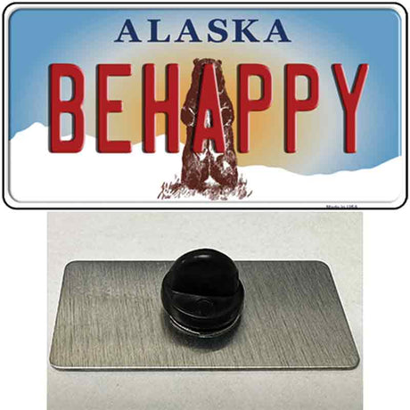 Be Happy Alaska State Novelty Metal Hat Pin