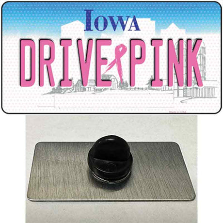 Drive Pink Iowa Novelty Metal Hat Pin