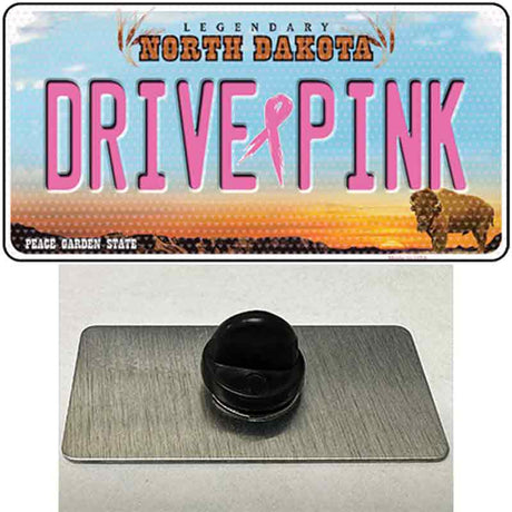 Drive Pink North Dakota Novelty Metal Hat Pin