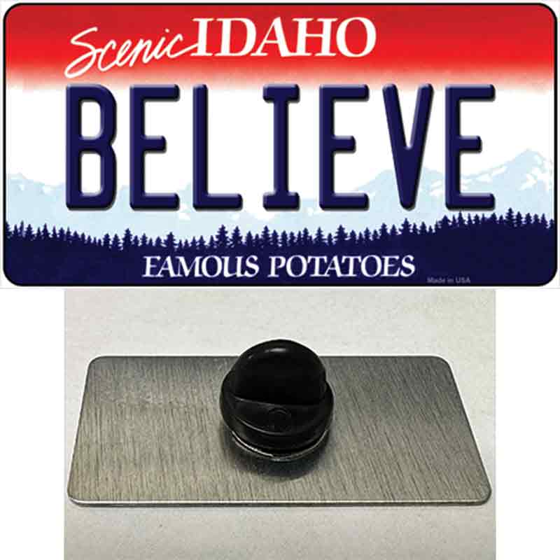 Believe Idaho Novelty Metal Hat Pin