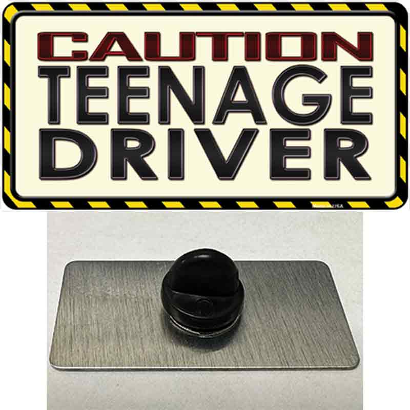 Caution Teenage Driver Novelty Metal Hat Pin