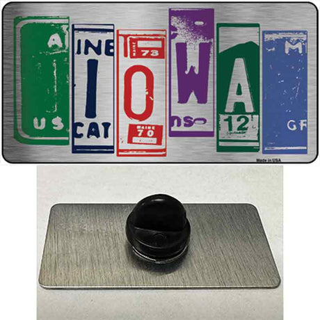 Iowa License Plate Art Novelty Metal Hat Pin