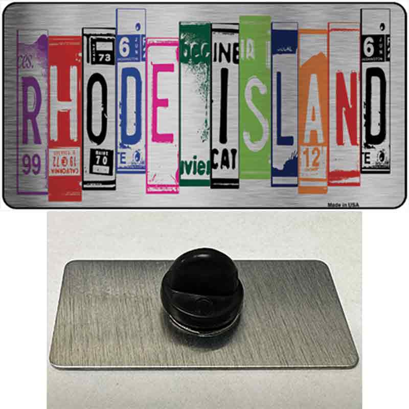 Rhode Island License Plate Art Novelty Metal Hat Pin