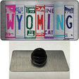 Wyoming License Plate Art Novelty Metal Hat Pin