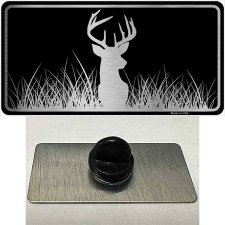 Deer Black Brushed Chrome Novelty Metal Hat Pin