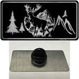 Elk Black Brushed Chrome Novelty Metal Hat Pin