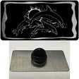 Dolphins Black Brushed Chrome Novelty Metal Hat Pin