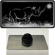 Rhino Black Brushed Chrome Novelty Metal Hat Pin