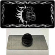 Dog In Flames Black Brushed Chrome Novelty Metal Hat Pin