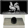 Rooster Black Brushed Chrome Novelty Metal Hat Pin