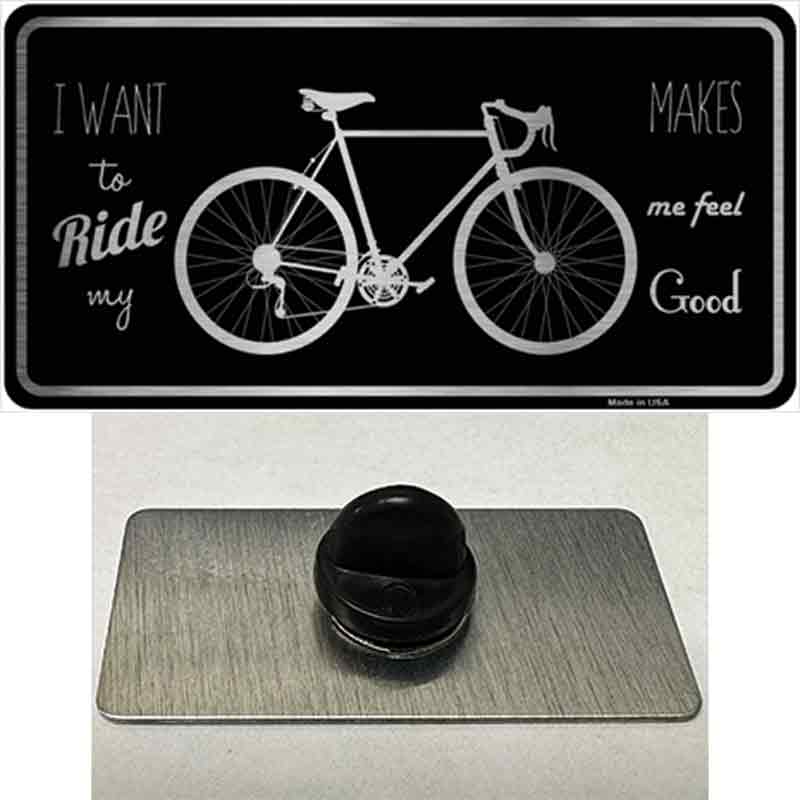 Bike Black Brushed Chrome Novelty Metal Hat Pin