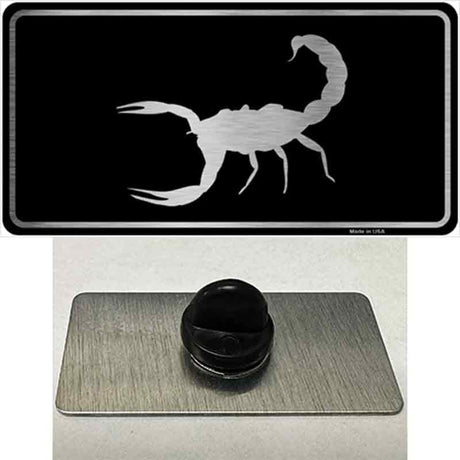 Scorpion Black Brushed Chrome Novelty Metal Hat Pin