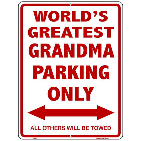 Worlds Greatest Grandma Metal Novelty Parking Sign 4.5" x 6" (PM)