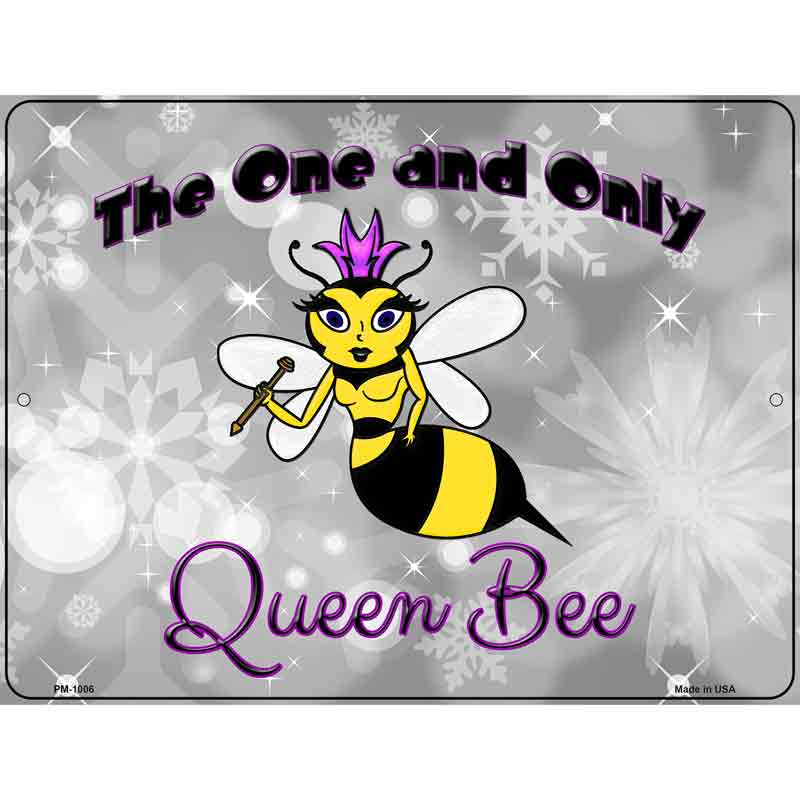 Queen Bee Horizontal Metal Novelty Parking Sign 4.5" x 6" (PM)