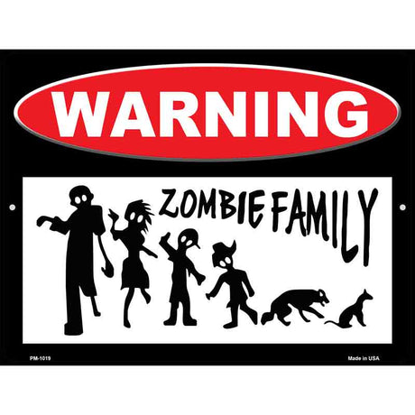 Zombie Family Metal Novelty Parking Sign 4.5" x 6" (PM)