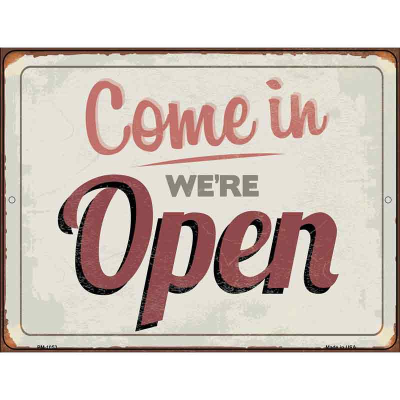 Were Open Metal Novelty Parking Sign 4.5" x 6" (PM)