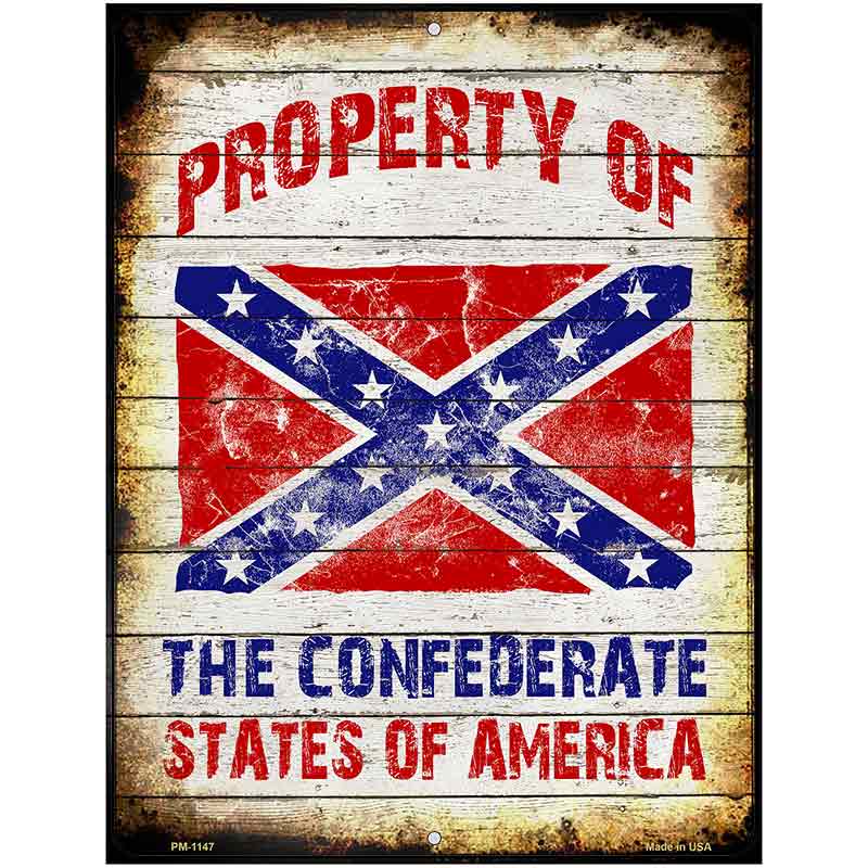 Property Of Confederate States Metal Novelty Parking Sign 4.5" x 6" (PM)