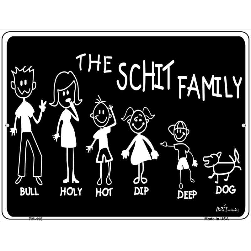 The Schit Family Metal Novelty Parking Sign 4.5" x 6" (PM)