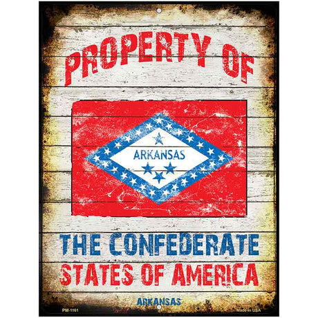 Property Of Arkansas Metal Novelty Parking Sign 4.5" x 6" (PM)