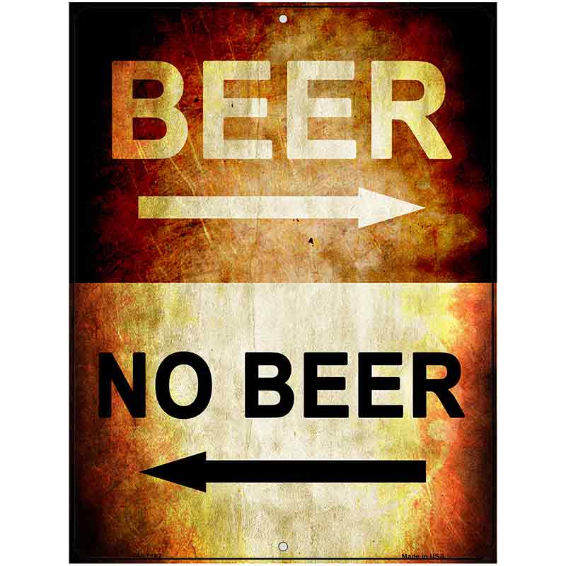 Beer No Beer Metal Novelty Parking Sign 4.5" x 6" (PM)