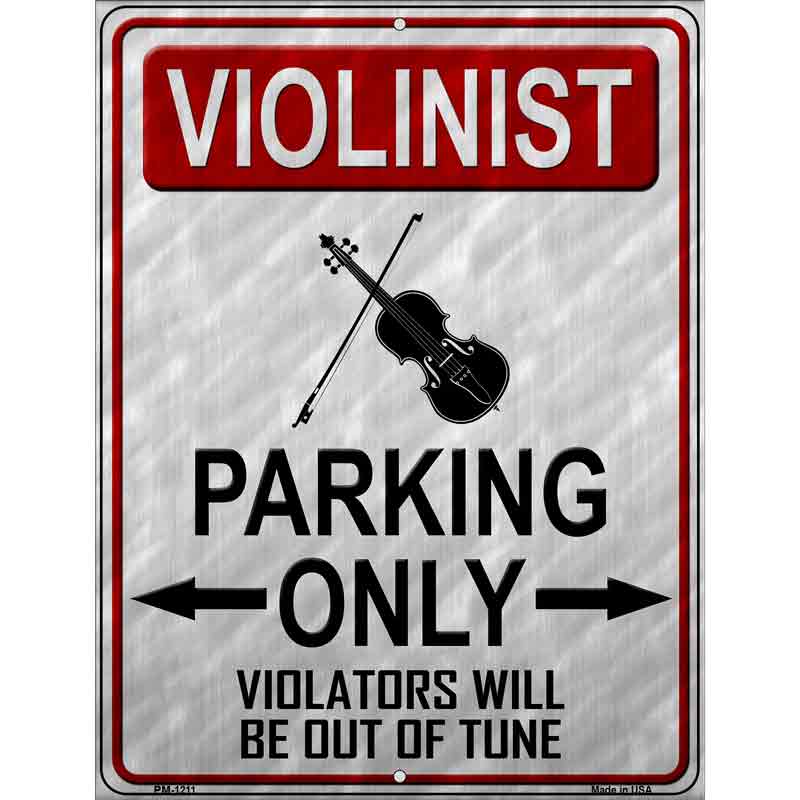 Violinist Parking Metal Novelty Parking Sign 4.5" x 6" (PM)