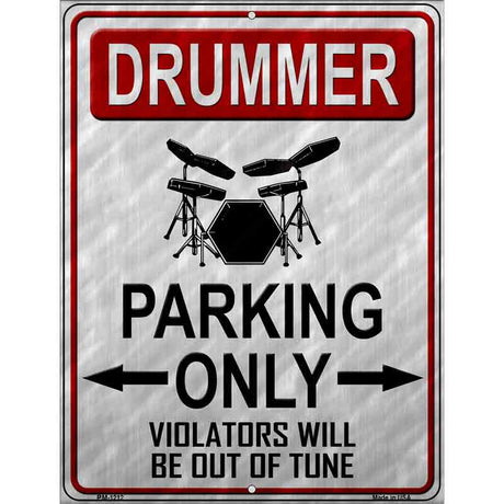 Drummer Parking Metal Novelty Parking Sign 4.5" x 6" (PM)