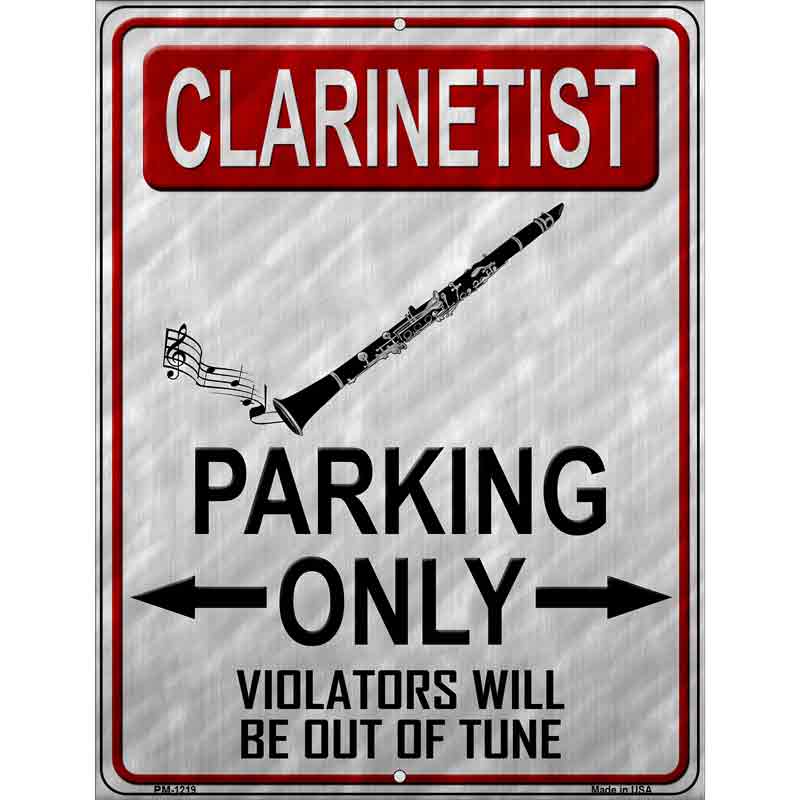 Clarinettist Parking Metal Novelty Parking Sign 4.5" x 6" (PM)