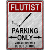 Flutist Parking Metal Novelty Parking Sign 4.5" x 6" (PM)