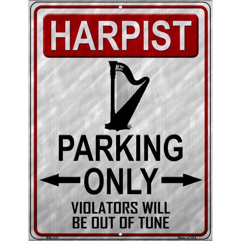 Harpist Parking Metal Novelty Parking Sign 4.5" x 6" (PM)